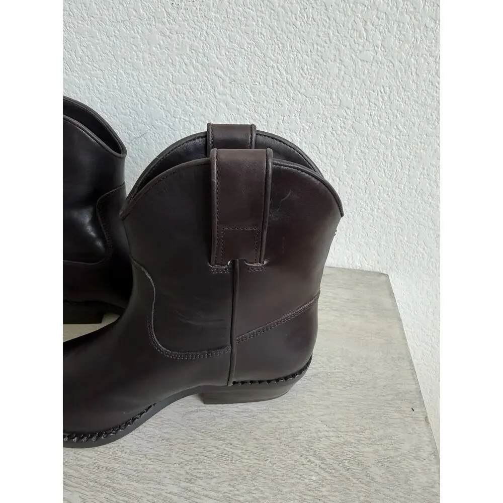 Michael Kors Noemie Women's Brown Leather Pull-On Ankle Bootie Pointed W 5.5